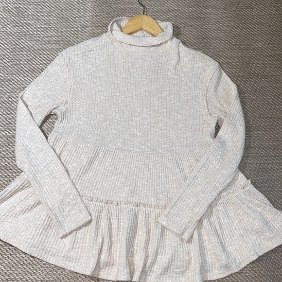 Anthropologie X Eri & Ali Brontë baby doll top in Ivory / Oatmeal Sz. XS - Picture 4 of 9
